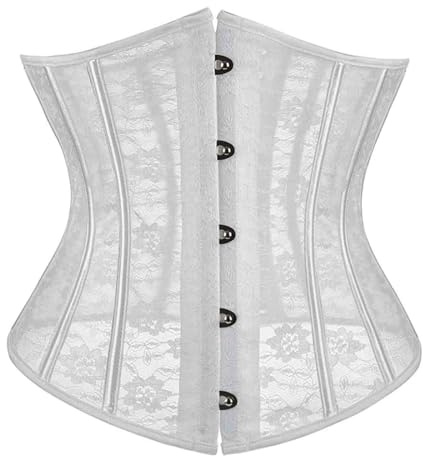 Zeiayuas Lace Underbust Women's Floral Waist Cincher Corset Shaper Bustier Top Black Boned Bustier Underbust Corset Shapewear Ladies White Corsets Waist Belt Sexy Body Shaper