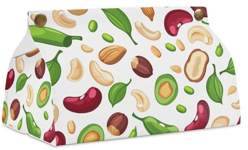 Taschentuchbox aus PU-Leder, Cartoon-Stil, Nüsse, bedruckt, dekorativer Organizer für Schminktisch, Arbeitsplatte, Nachttisch, Wohnzimmer, Büro, Schreibtisch und Auto