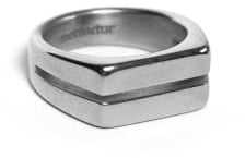 UNSHINEBAR Doppel Layer Ring für Herren und Damen - Signet Ring mit zwei Flächen aus Edelstahl und 18K Gold - Wasserfester Equal Divide Multi Layer Ring in Silber und Gold
