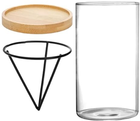 Vaso per coltivazione di avocado, vaso per piante in vetro di avocado | Kit per la coltivazione di alberi di avocado Vaso iniziale con base in legno da 3 pezzi,Vaso per coltivazione di propagazione in