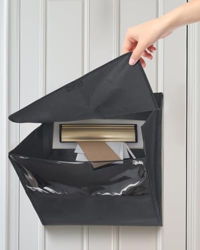 Uniclife Letter Box Catcher for Door, Large Capacity Letter Catcher Letterbox Catcher, Front Door Post Catcher with Hook and Loop Fasteners, Indoor Mail Catcher Bag for Small Packages & Magazines