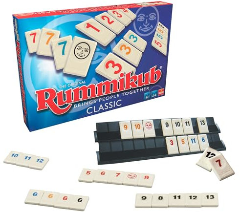Bizak, Rummikub Original, 6 Spieler, Brettspiel + 6 Jahre, Brettspiele für Erwachsene und Kinder, strategisches Kartenspiel, Strategiespiel für 2 bis 6 Spieler (64550400)