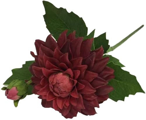 artplants.de Künstliche Dahlie WERNYT, Burgunderrot, 45cm | Kunstblume Georgine