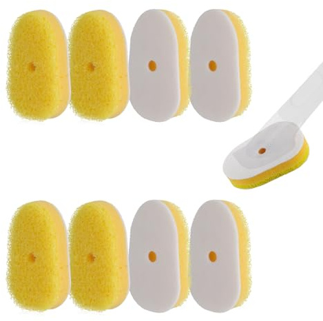 Lot de 8 recharges d'éponges à vaisselle compatibles avec Scrub Daddy – Têtes de rechange pour nettoyer les aliments collés, têtes de rechange pour nettoyage de cuisine (recharges uniquement)
