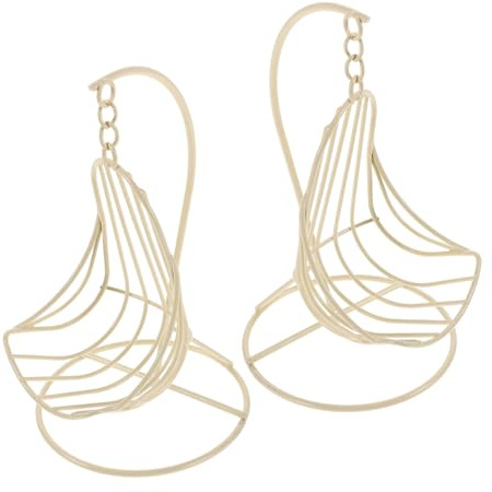 ibasenice 2pcs Miniature Metal Swing Chair Hanging Basket Dollhouse Furniture Model Living Decor for Tiny House Diy Scenery Props