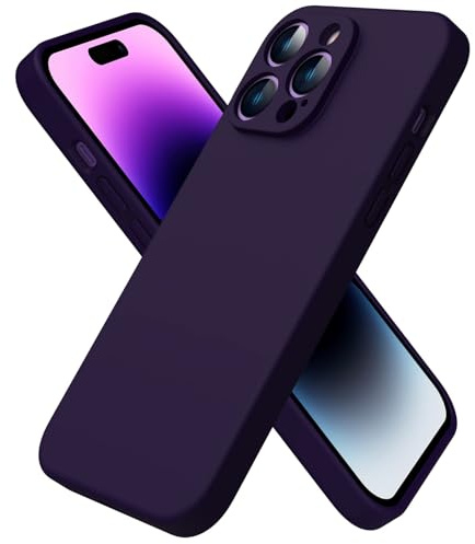 ACRONIX for iPhone 14 Pro Max Case with 1 x Screen Protector, Soft Silicone | Deep Purple,6.7 Inch,Full Body Protection,Dust Resistant,Anti-Scratch,Anti-Slip,Shockproof Durable,Soft Touch Grip,Gel Rubber