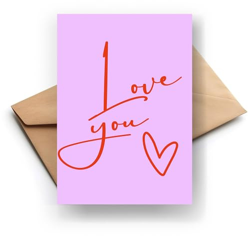FORYOU24 Postkarte Love You, Glückwunschkarte Grußkarte Karte Billet zum Geburtstag Happy Birthday Mann Frau Karte mit Umschlag (KT_177)