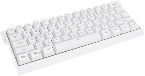 PUSOKEI Clavier Mécanique 60% sans Fil, Triple Mode 2,4 G/USB/Bluetooth Gaming Clavier, Rétroéclairage RVB, 25 Touches Anti-ghosting, 61 Touches Rechargeables Mini-Claviers pour PC (White)