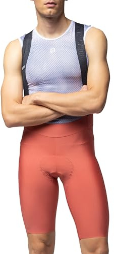 Alé Cycling R.EV1 Go Trägerhose für Herren, Racing-Passform, leichte Kompression, Airfix-Gewebe, roher Geschnittener Beinsaum, Airflow-Mesh-Träger, UPF 50+ Sonnenschutz, Intense10-Sitzpolster