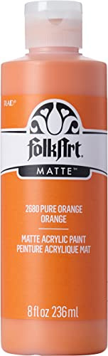 FolkArt Acrylic Paint in Assorted Colors (8 oz), 2680, Pure Orange
