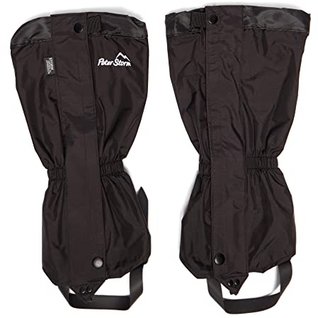 Peter Storm Hike Waterproof Walking Gaiters, Black, S/M