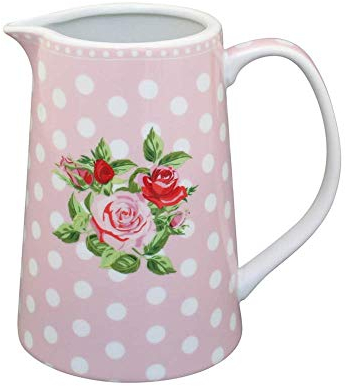 Krasilnikoff - Kanne, Krug - Dots N'Roses - Porzellan - Höhe: 15 cm - 800 ml