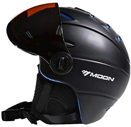 Heemtle 2-in-1 Visier Ski Snowboard Helm Abnehmbare Schneemaske Anti-Fog Anti-UV Integriertes Schutzbrillenschild Geringes Gewicht Erwachsene Männer/Frauen 5 Farben Optional (Einstellbar: 58-61 cm)