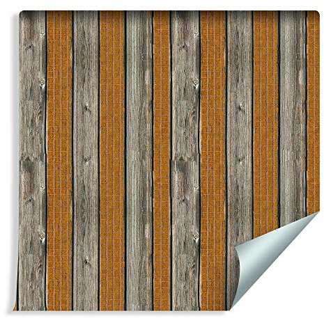 Muralo Photo Wallpaper Wood Effect 1000 x 53 cm Non-Woven Wallpaper Wall Wallpaper Boards Wood Imitation Living Room Bedroom Modern Wall Picture Wood Pattern Wooden Boards 3D Wall Decoration