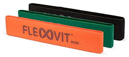FLEXVIT Mini 3er Set Athlete - Widerstandsband-Set für Sportler, Kräftigung und Core-Training, Mittlerer bis sehr starker Widerstand, Perfekt für Athleten und Fortgeschrittene