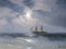 Kunstdruck/Poster: IWAN Konstantinowitsch Aiwasowski Segelschiff auf ruhiger See bei Mondlicht - hochwertiger Druck, Bild, Kunstposter, 55x40 cm