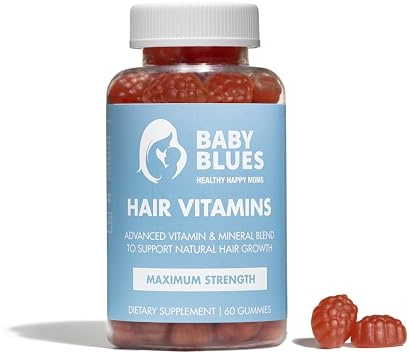 Baby Blues Postpartum Hair Loss Vitamins & Gummies for Women, Biotin & Collagen for Hair Growth Support, Thinning Hair Support, Thicker Fuller-Looking Hair, Hair Skin & Nails, Postnatal, 60 Count