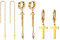 OIDEA Damen Herren Kreuz Ohrstecker Set, Creolen Lange Ohr Kreuz Anhänger Ohrpiercing Ohrringe, Gold