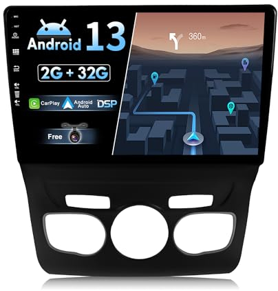 JOYX Android 13 IPS Autoradio Para Citroen C4 C4L DS4 (2013-2017) - 2G+32G - Inalámbrica CarPlay + Android Auto - GRATIS Cámara trasera - 10.1 Pulgada 2 Din -DAB 4G WLAN Volante Fast-Boot Split-Screen