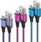 3Pack 6Ft USB Mini Charging Cable - Nylon Fast USB Cable for Samsung Galaxy S7/S6, Sony, Nokia, HTC, Motorola, Nexus, PS4, Xbox