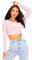 STAR FASHION Women’s Long Sleeve Crop Top Ladies Round Neck Cropped T-Shirt Short Mini Shirt Plain Printed Tops Baby Pink-8-10