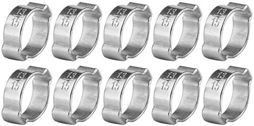 10 Piezas Abrazaderas de Manguera de Doble Oreja, Manguera Abrazaderas de Acera Inoxidable, Abrazadera de LíNea de Combustible de Manguera, Kit Surtido de Clip para PlomeríA, Automotriz(13-15MM)