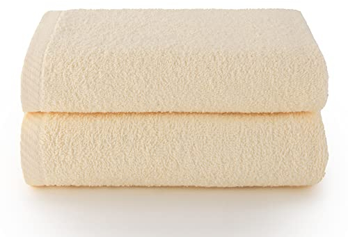 Top Towel - Plus - Große Badetücher - Badezimmerhandtücher - 2 Hand- oder Waschbeckenhandtücher - 50x100 cm - 100 % Baumwolle - Natürlich