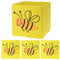 Murago 4er Set Faltboxen ca. 30x30x30 cm - Aufbewahrungsbox faltbar Körbe Gelb Biene Einschub Boxen Stoff Würfel Regalkorb Klappbox für Kinderzimmer