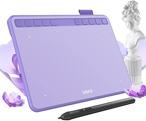 UGEE S640 6.3x4 Zoll Small Zeichentablett mit Stift 8192 Druckempfindlichkeit 10 Express-Tasten Stifttablett Kompatibel mit Windows Mac Linux Android