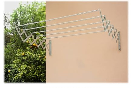FREPE Wäschespinne aus Epoxi-Stahl, 120 cm, Weiß