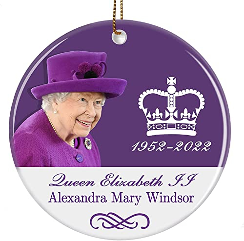 2022 Queen Elizabeth II Memorial Christmas Ornament, Queen Christmas Tree Branch Hanging Queen Elizabeth Platinum Jubilee Souvenirs Commemorative