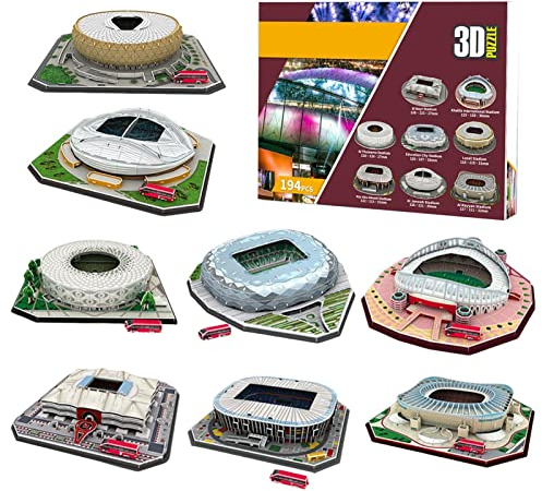 Eayoly Fußballstadion | 8-teiliges pädagogisches stereoskopisches Puzzle-Spielzeug-Fußballstadion-Modell,Pädagogisches Puzzle für Jungen, Mädchen, Frauen, Männer, Kinder, Erwachsene, Kinder