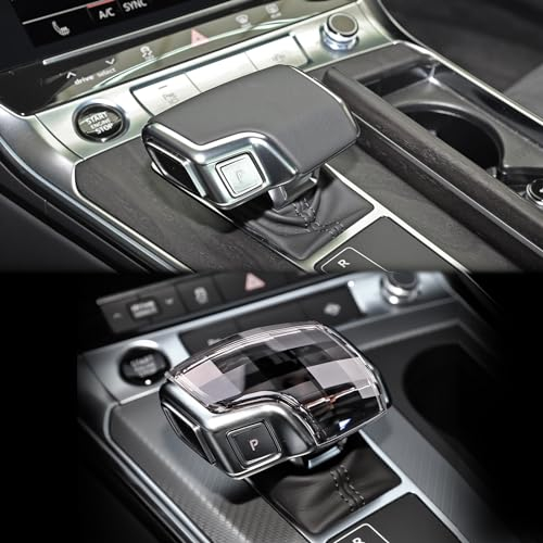 KUNGKIC Helles Kristall Auto-Schaltknauf Abdeckung Griffe Dekorativ Schalthebelknauf Getriebegriff Für AUDI A6 A7 SQ8 RS6 RS7 Q7 Q8 S8 Innenbereich Zubehör(Stil B)