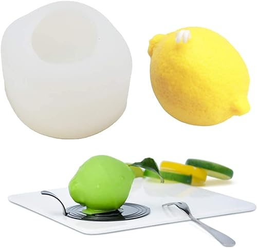 SATIJA Moule à savon en silicone 3D citron mignon, moule à savon, gelée, gâteaux au chocolat, brownies,