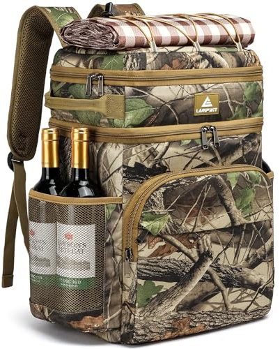 Laripwit 54 Dosen Rucksack Kühler Isoliert Auslaufsicher Kühlrucksack Doppeldeck Mittagessen Rucksack für Männer Frauen - Perfekte weiche Kühltasche für Taktisch, Camping, Picknick, Strand, Wandern