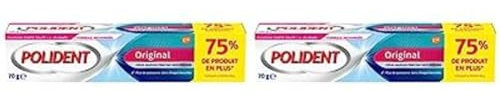 Polident Original - Crema extra fuerte para dentaduras postizas parciales o completas, 70 g(Paquete de 2)