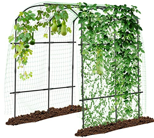 DoCred Garden Arch Trellis, 87''H x 75''L Metal Trellis for Climbing Plants