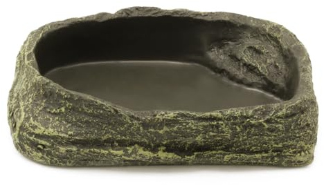 Terra Discount Wasserschale/Futterschale in natürlicher Steinoptik für Reptilien, Amphibien, Vögel, Mäuse, Kaninchen UVM. (No. 5 - ca. 20 x 14,5 x 4,5 cm)