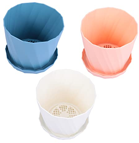 Toddmomy 3 Pièces Pot de Fleurs Rond en Plastique déco Salon Plantes d'intérieur Décoration de Salon déco Jardin Pot de Plantes succulentes jardinière de de Jardin épaissir Positionner