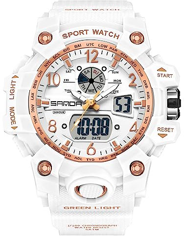 Orologio digitale da donna, impermeabile, sportivo, militare, tattico, analogico, elettronico, da polso, LED, luminoso, sveglia, cronometro, calendario, settimana, orologi per donne e ragazze, Oro