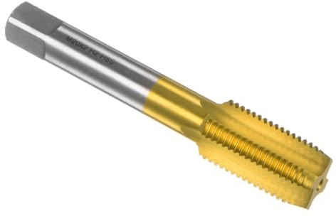 sourcing map Metrischer Maschinengewindebohrer M20 x 2 H2 Titanbeschichtet (Ti-Coated) Hochgeschwindigkeitsstahl 4 gerade Rillen Schraubgewinde Gewindeschneidmaschine Reparatur DIY Werkzeug