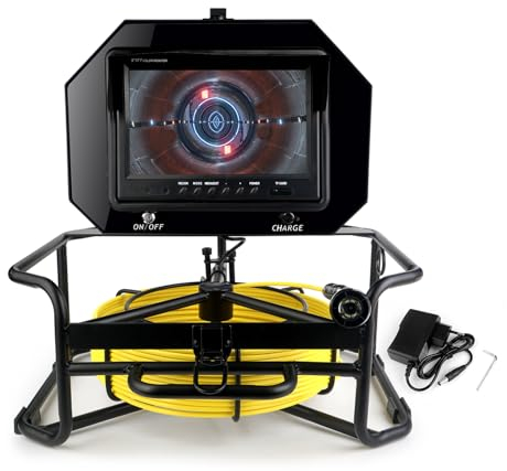KAOLALI Inspektionskameras mit 7 LCD Monitor, IP68 wasserdichte Endoskopkamera mit DVR Kanalkamera Rohrkamera Inspektion mit 6 LED-Licht für Abwasserleitung, Heimrohr (50M)