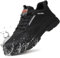 GUSAYEX Safety Trainers Men Comfortable Steel Toe Cap Trainers Lightweight Work Trainer Industrial Construction Protective Steel Toe Cap Shoes Indestructible Safety Sneakers Black