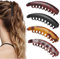 Andibro 4 Stück Groß Bananen Haarspange,Pferdeschwanz Haarklammer Vintage Bananen Clips Bananenspangen Griffkämme Damen Hochwertig Robust Haarschmuck für Frauen Mädchen