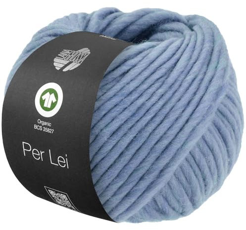 LANA GROSSA Per Lei GOTS | Klassisches Merino-Dochtgarn, GOTS zertifiziert | Handstrickgarn aus 100% Schurwolle | 50g Wolle zum Stricken & Häkeln | 60m Garn FB 44