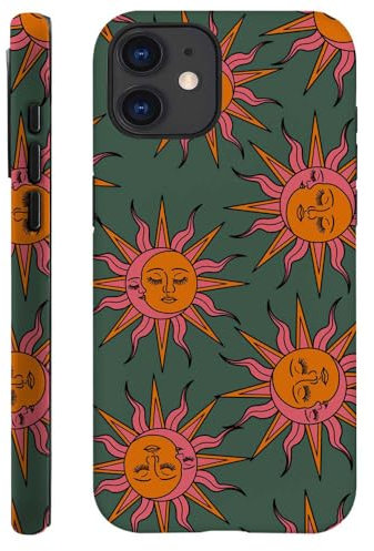 DAIZAG Case Compatible with for iPhone 11,Pink Orange Sun Moon Faces Phone Case for iPhone 11 for Girl Women Boy Men