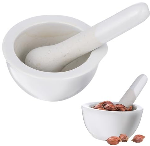PRETYZOOM 2 Sätze sanitätsbedarf küchenwerkzeug reißwolf für papier shredder grinds Container Mixer Mini kleiner Mixer Bausatz Mahlbecher aus Porzellan Mörser mit Stößel Weiß