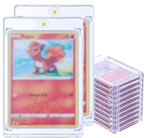 Mcbazel 130PT Magnetic Card Holder,Upgraded Version Game Card Case,10 PCS Magnetic Trading Card Holders, Hard Protective Game Card Storage Case with UV & Blue-ray Protection