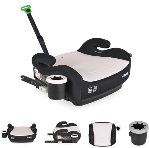 Cangaroo Kindersitz, Sitzerhöhung i-Swift, Isofix (125-150cm) Getränkehalter rosa