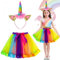 JWDMHSJ Karneval Regenbogen Einhorn Kostüm Set, Einhorn Kostüm Erwachsene, Einhorn kostüm kinder Karneval, regenbogen kostüm kinder Karneval, für Mädchen für Unicorn Cosplay Kindergeburtstag Karneval